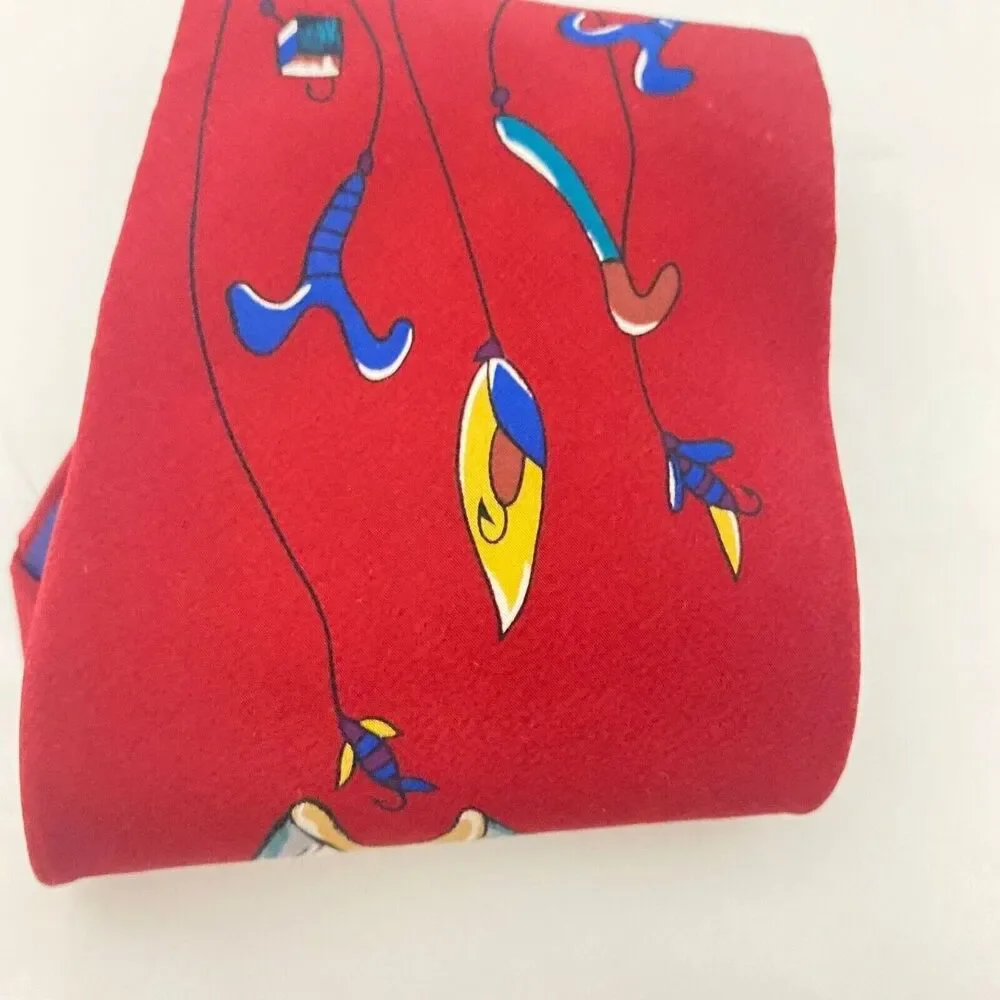 #5618 Save The Children Handcrafted NoveltyMens Maroon Fishermans Tie 56x4